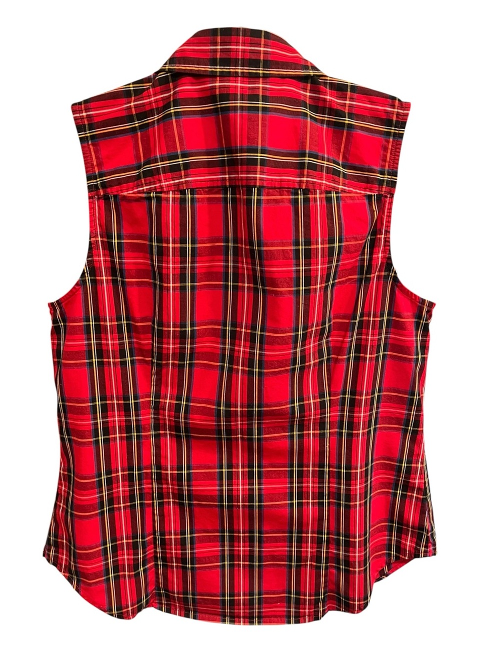 J.Crew Tartan Red Plaid Sleeveless Top - Medium - Picture 4 of 7